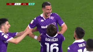 Highlights COPPA ITALIA FIORENTINA ATALANTA 10 Mandragora [upl. by Novhaj342]