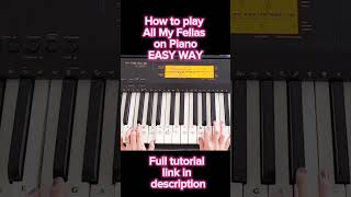 All My Fellas Piano Tutorial [upl. by Pressman]