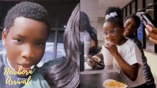 DaBabys Son Caleb Tries To Take Over Moms Live While Dining With Sister Serenity 😂 [upl. by Anaitsirc653]