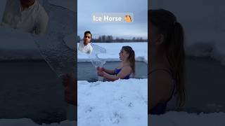 Ice Horse 🐴 icequeen winter frozen ice satisfying [upl. by Ettedanreb]