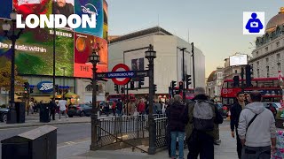 London Autumn Walk 🇬🇧 MAYFAIR Piccadilly Circus to COVENT GARDEN  Central London Walking Tour HDR [upl. by Olnay]