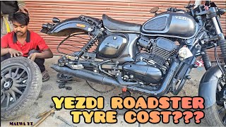 YEZDI ROADSTER TYRE AT 14500KM  BOTH TYRE PRICE  MODIFIED YEZDI ROADSTER [upl. by Iroj]