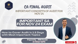 MustDo SA amp PE Topics for Your Nov 24 Exam  How to Cover Audit in 15 Days [upl. by Jenelle194]