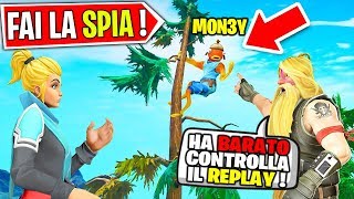 BARA nel NASCONDINO con la SPIA ma lo SCOPRO dal REPLAY su FORTNITE GUARDATE COME REAGISCE [upl. by Gentilis]