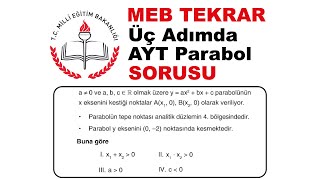 MEB Üç Adımda AYT Parabol Sorusu parabol [upl. by Yelkrab]