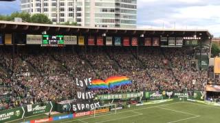 Timbers Army unveils tifo in honor of LGBTQ Pride Month [upl. by Ronni]