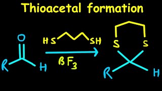 Thioacetal formation  Thioacetal formation mechanism with boron trifluoride BF3  Umpolung [upl. by Marney]