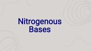 Nitrogenous Bases Microbiology Biochemistry [upl. by Ponton101]