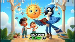 The Blue Jay and the Sun A Radiant Adventure in the Sky Cartoon Nursery Song with Lyrics [upl. by Ilac764]