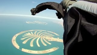 Epic Wingsuit Skydive  Dubai [upl. by Ydarb]