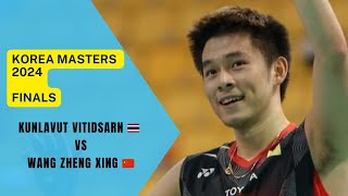 Kunlavut Vitidsarn 🇹🇭 Vs Wang Zheng Xing 🇨🇳  Korea Masters 2024  Final [upl. by Harlamert818]