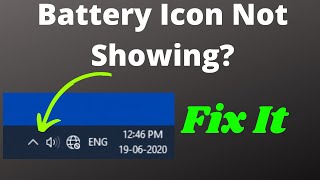 Battery icon not showing in taskbar windows 1087 Fix It [upl. by Eednac]