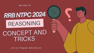 RRB NTPC 04 jan 2021 S1 RRB REASONING RRBNTPC NTPC NTPCREASONING REASONINGTRICKS [upl. by Llohcin]