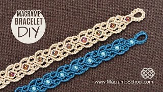 Stylized Hearts Arabic Motif Macramé Bracelet Tutorial [upl. by Elliott]