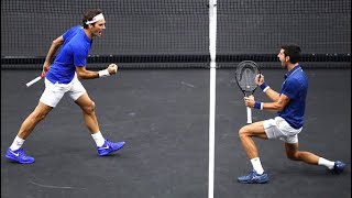 FedererDjokovic vs SockAnderson  Laver Cup 2018 Highlights [upl. by Mackler]