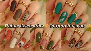 UNHAS DECORADAS PARA O OUTONO E INVERNO SUGESTÃ•ES SUPER FÃCIES DE FAZER [upl. by Nohshan]