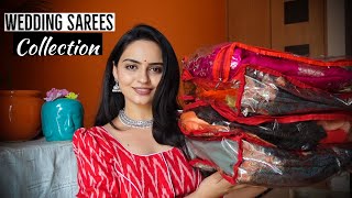 MY WEDDING SAREE COLLECTION  How to Shop Sarees for Wedding [upl. by Notffilc]