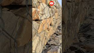 Stone retaining wall🔥 shorts youtubeshorts construction [upl. by Aitsirk265]