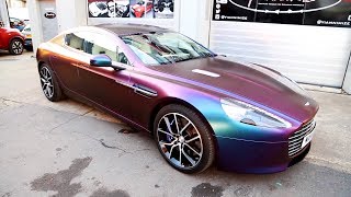 Aston Martin Rapide S wrapped Chameleon Purple [upl. by Neyr200]