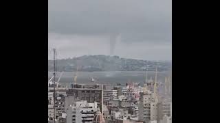 Increíble Tromba marina en la costa de Montevideo weather clima alert uruguay [upl. by Haidabo]