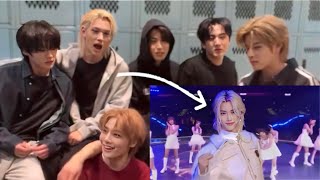 STRAY KIDS Reaction to 「NiziU HEARTRIS with FELIX Christmas Ver 」at SBS Gayo Daejeon 2023  Review [upl. by Asserak473]