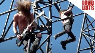 10 Insane Scaffold Climbing Moments at Concerts [upl. by Einalam399]