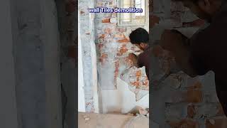 Wall tile demolition technique shorts demolition [upl. by Tolmann]