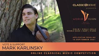 Mark Karlinsky  Violin  Germany  Regional level  Worldvision 2021 [upl. by Arissa76]