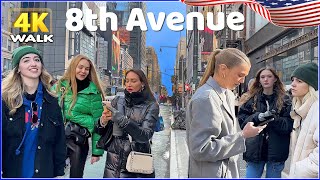 【4K】WALK Eighth Avenue NEW YORK City NYC USA NY Travel vlog [upl. by Nej654]