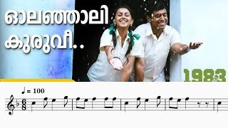 Olanjali Kuruvi Song NotesSheet Music by Sibin S S  1983 [upl. by Acus]