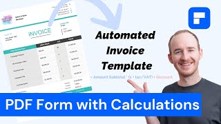 Fillable PDF forms with calculations  How to create automated invoice template [upl. by Aissenav542]