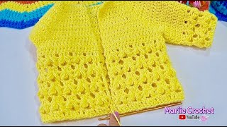 Chambrita para bebe tejida a crochet Punto Fantasia MUY FACIL [upl. by Piefer991]