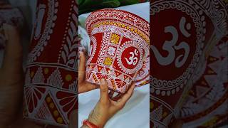 Aipan Pot Tulsi Gamla Aipan Design  uttarakhand aipan potdecoration art diwali explore [upl. by Sorgalim]