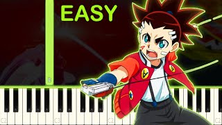 BEYBLADE BURST TURBO  EASY Piano Tutorial [upl. by Anabelle]