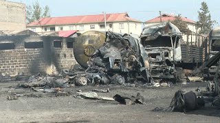 Kenya Aftermath of deadly fire that killed at least 2 and injured more than 200  AFP [upl. by Eniledam]