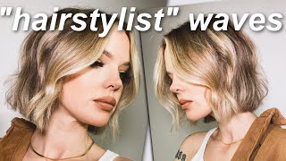 HOW TO DO WAVES LIKE A HAIRSTYLIST  styling beach waves for short hair with a flat iron [upl. by Assyla34]