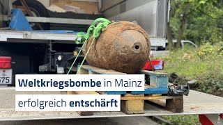 Fliegerbombe in Mainz entschärft [upl. by Llednil]