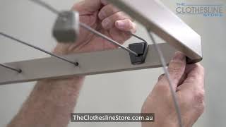 How to Tie Off the Line Hills Everyday Single Folding Frame Clothesline [upl. by Franklyn343]