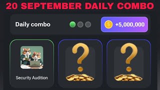 20 SEPTEMBER HAMSTER KOMBAT DAILY COMBO CARDS TODAY [upl. by Enicul]