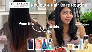 TampJ Salon Rebond JCURL Review  Hair Care Routine and BEST DRY Shampoo Conditioner Mask Products [upl. by Kreiker]