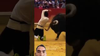 Back almost hit by bull horns 😱😱😱 bull bullfight matador [upl. by Sage]