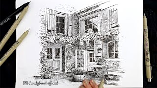 Pen amp Ink Urban Sketching Series  Drawing An European Old Building [upl. by Adhern]