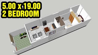 A120HOUSE MODEL DESIGN  500 x 1900  2 BEDROOM [upl. by Anih]