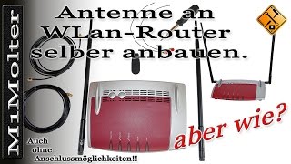 WLan Router  Reichweite verbessern durch neue Antennen ohne Antennenanschluss M1Molter ccEN [upl. by Ecnirp628]