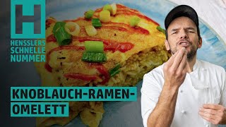 Schnelles KnoblauchRamenOmelett Rezept von Steffen Henssler [upl. by Anelad314]