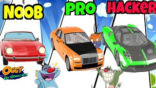 Noob Vs Pro Vs Hacker steering wheel evolution game oggy and jack noobvspro [upl. by Arimak]