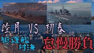 【WoWs】 睦月ＶＳ初春 駆逐艦 怠慢勝負 [upl. by Cory]