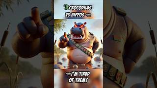 🐊Crocodiles vs Hippos 🦛 aiaigeneratedcartoonepicbattlecrocodilehippo [upl. by Hsinam]