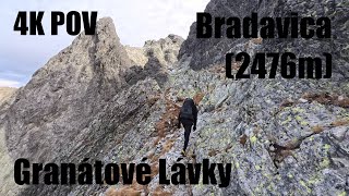 4K POV  Bradavica 2476m  Granátové Lávky  Full Route  Vysoké Tatry High Tatras [upl. by Chalmer]