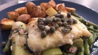 Cod fish prepared with butter sauce and capers short watch the full recipe [upl. by Ikkin]